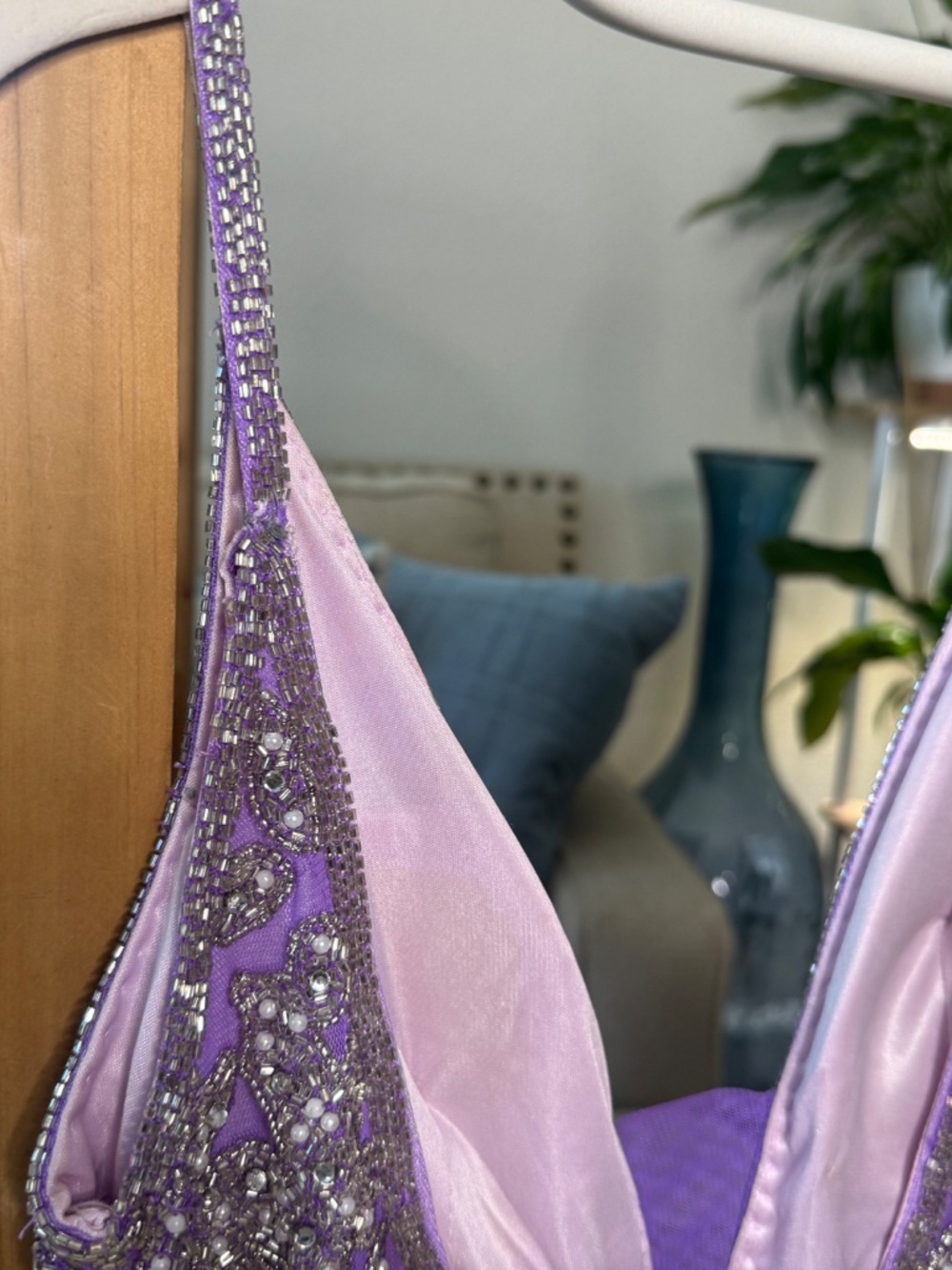 Primavera Couture Size 4 Lilac Beaded Cocktail Dress | Homecoming, Pageant, Form - Picture 4 of 5